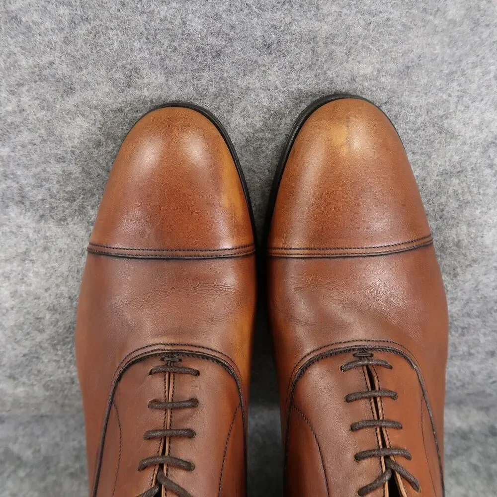 To Boot Shoes Men 8 Oxford Cap Toe Formal Calf Leather Brandon II Classic Cognac